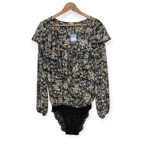 Free People Intimately Floral Lace Womens Body Suit XS